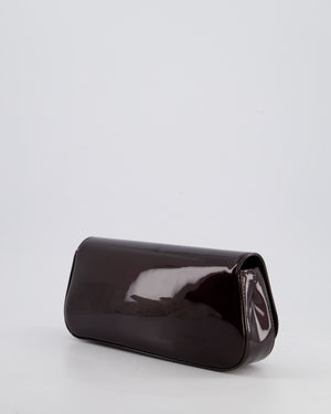 Louis Vuitton Burgundy Sobe Clutch Bag in Amarante Vernis Leather with Monogram Logo and Gold Hardware