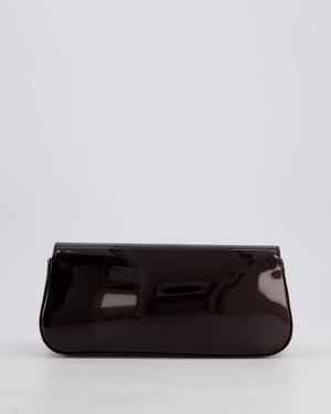 Louis Vuitton Burgundy Sobe Clutch Bag in Amarante Vernis Leather with Monogram Logo and Gold Hardware