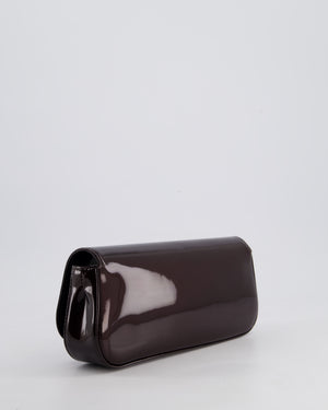 Louis Vuitton Burgundy Sobe Clutch Bag in Amarante Vernis Leather with Monogram Logo and Gold Hardware