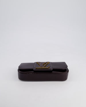 Louis Vuitton Burgundy Sobe Clutch Bag in Amarante Vernis Leather with Monogram Logo and Gold Hardware