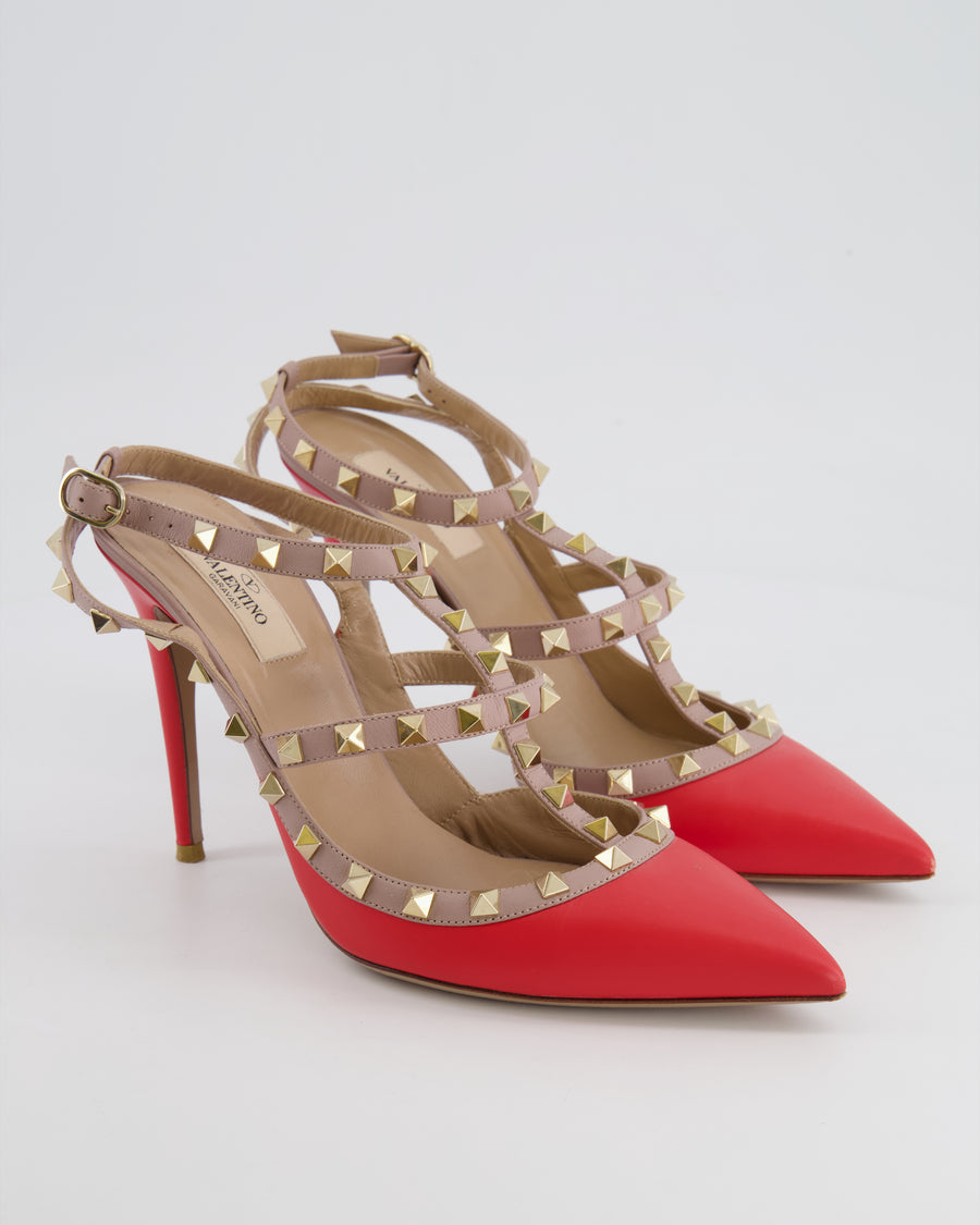 Valentino Red Leather Rockstud Caged Pumps Size EU 41 RRP £890