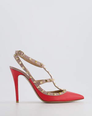 Valentino Red Leather Rockstud Caged Pumps Size EU 41 RRP £890
