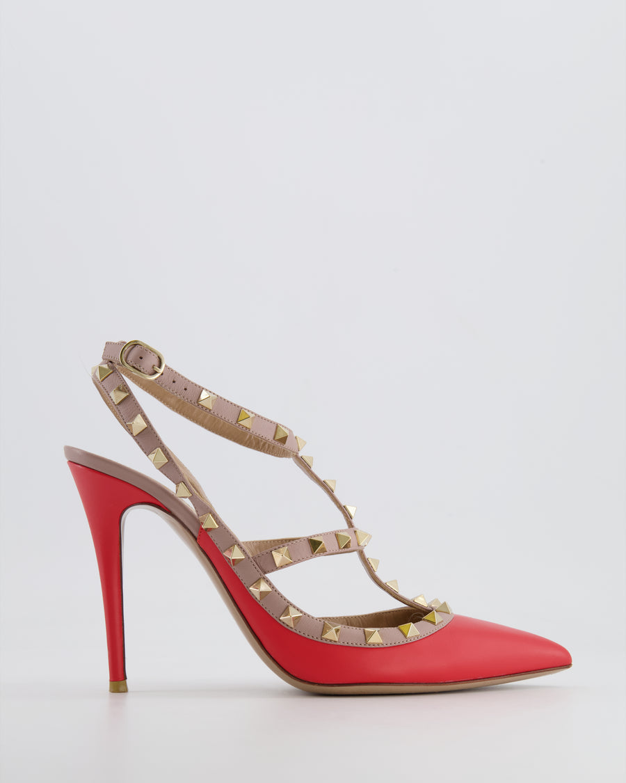 Valentino Red Leather Rockstud Caged Pumps Size EU 41 RRP £890