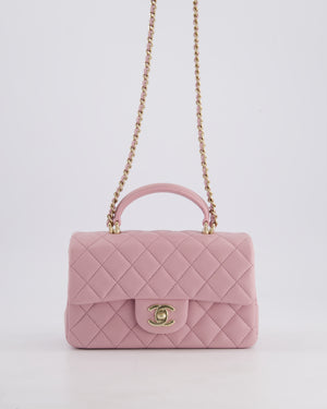 *HOT* Chanel Lilac Mini Rectangular Single Flap Bag in Lambskin Leather with Champagne Gold Hardware