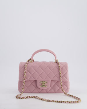 *HOT* Chanel Lilac Mini Rectangular Single Flap Bag in Lambskin Leather with Champagne Gold Hardware