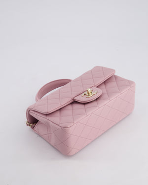 *HOT* Chanel Lilac Mini Rectangular Single Flap Bag in Lambskin Leather with Champagne Gold Hardware