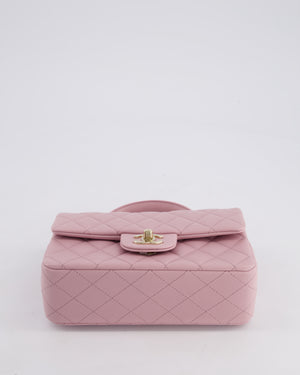 *HOT* Chanel Lilac Mini Rectangular Single Flap Bag in Lambskin Leather with Champagne Gold Hardware