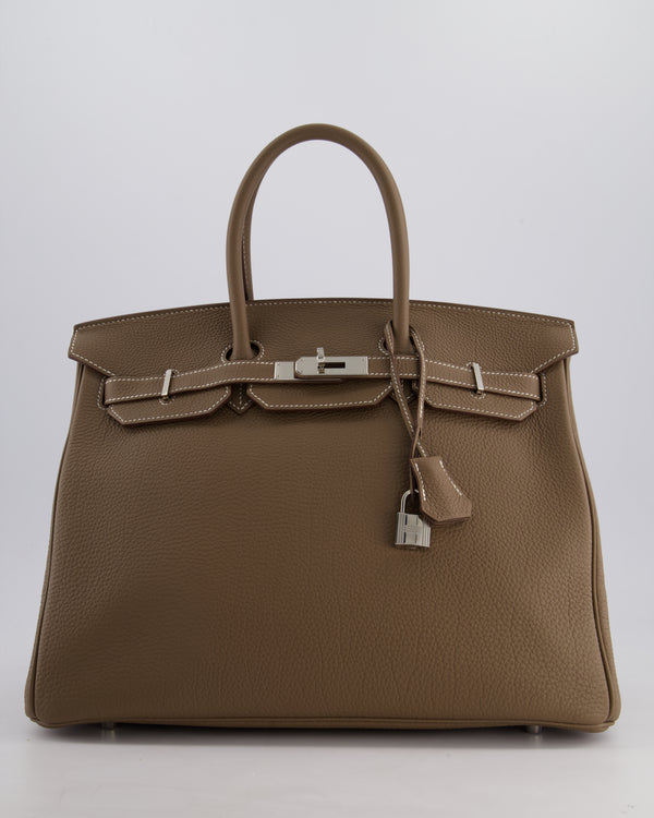 Hermès Birkin Bag 35cm Retourne in Etoupe Togo Leather with Palladium Hardware