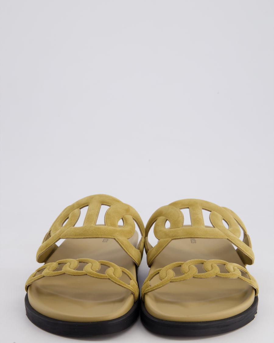 Hermès Extra Sandals in Beige Sable Suede Size EU 41.5