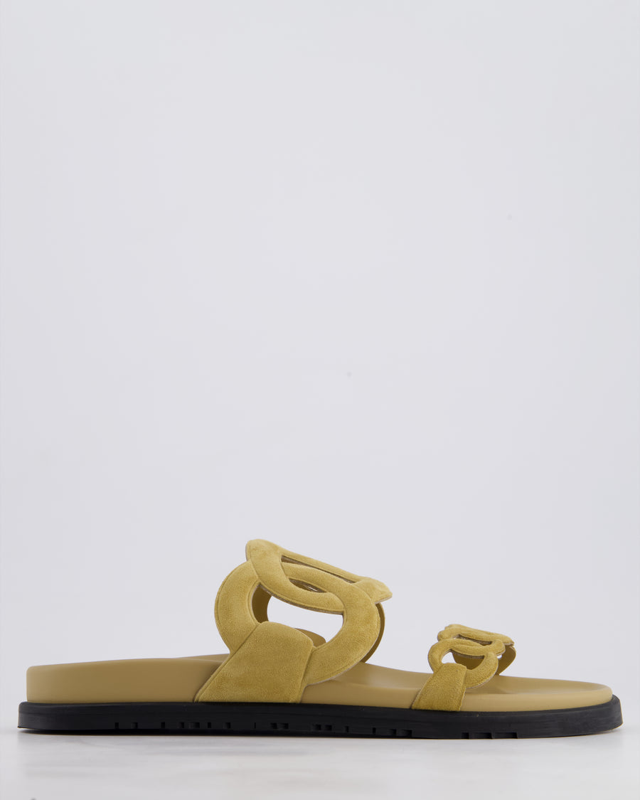 Hermès Extra Sandals in Beige Sable Suede Size EU 41.5