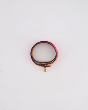 Hermès Kelly Double Tour Bracelet in Rose Shocking with Rose Gold Hardware Size T2