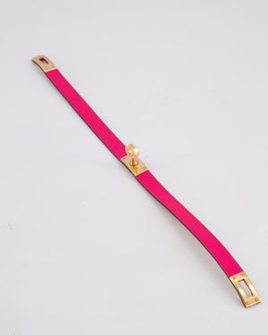 Hermès Kelly Double Tour Bracelet in Rose Shocking with Rose Gold Hardware Size T2