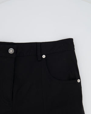 Louis Vuitton Black Split Hem Skinny Trousers with Ruffle and Silver Buttons Detail Size FR 40 (UK 12)