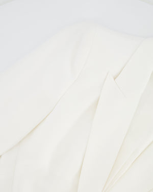 Alexander McQueen White Blazer Jacket and Matching Trousers Set with White Button Details Size IT 42/44 (UK 10/12)