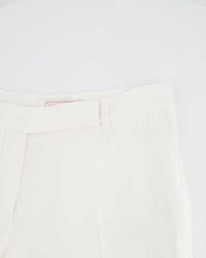 Alexander McQueen White Blazer Jacket and Matching Trousers Set with White Button Details Size IT 42/44 (UK 10/12)