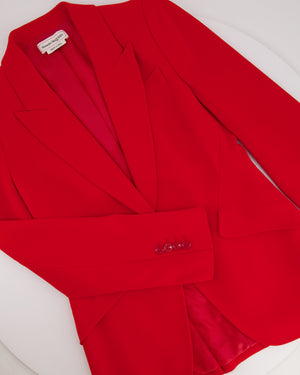Alexander McQueen Red Blazer Jacket and Matching Trousers Set with Red Button Details Size IT 42/44 (UK 10/12)