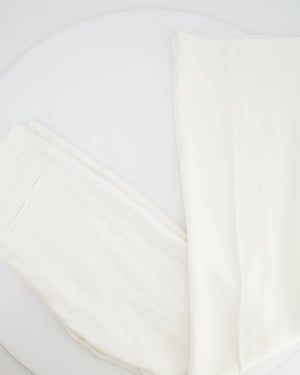 Alexander McQueen White Blazer Jacket and Matching Trousers Set with White Button Details Size IT 42/44 (UK 10/12)