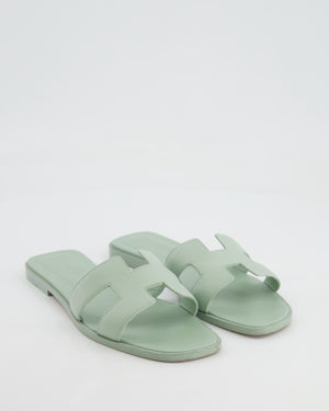 Hermès Vert d'Eau Oran Sandals Size EU 36.5