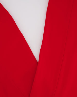Alexander McQueen Red Blazer Jacket and Matching Trousers Set with Red Button Details Size IT 42/44 (UK 10/12)