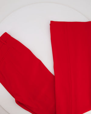 Alexander McQueen Red Blazer Jacket and Matching Trousers Set with Red Button Details Size IT 42/44 (UK 10/12)