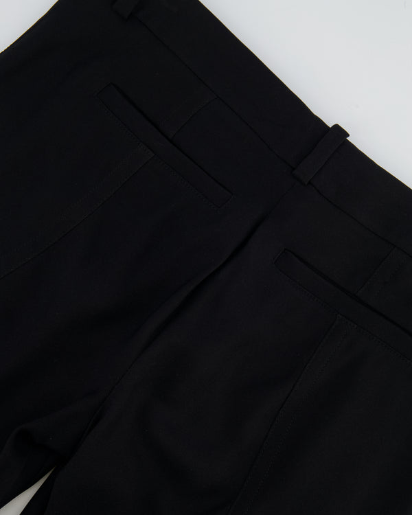 Louis Vuitton Black Split Hem Skinny Trousers with Silver Charm Detail Size FR 40 (UK 12)