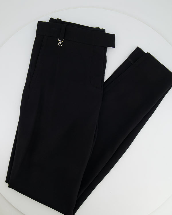 Louis Vuitton Black Split Hem Skinny Trousers with Silver Charm Detail Size FR 40 (UK 12)