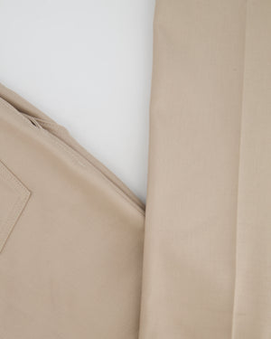 Loro Piana Beige Trousers with Logo Embroidered Detail Size IT 46 (UK 14)