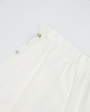 Hermès White Shorts With Ruched Waistband and Drawstring Detail Size FR 36 (UK 8)