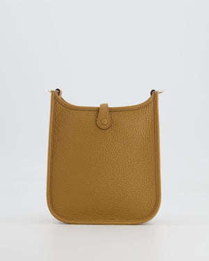 Hermès Mini Evelyne 16 Bag in Biscuit Clemence Leather with Palladium Hardware