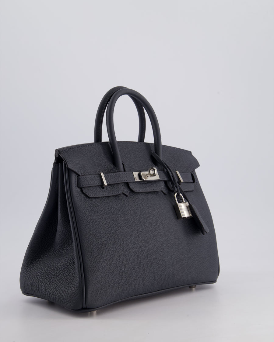 Hermès Birkin 25cm Retourne Bag in Gris Misty Togo Leather with Palladium Hardware