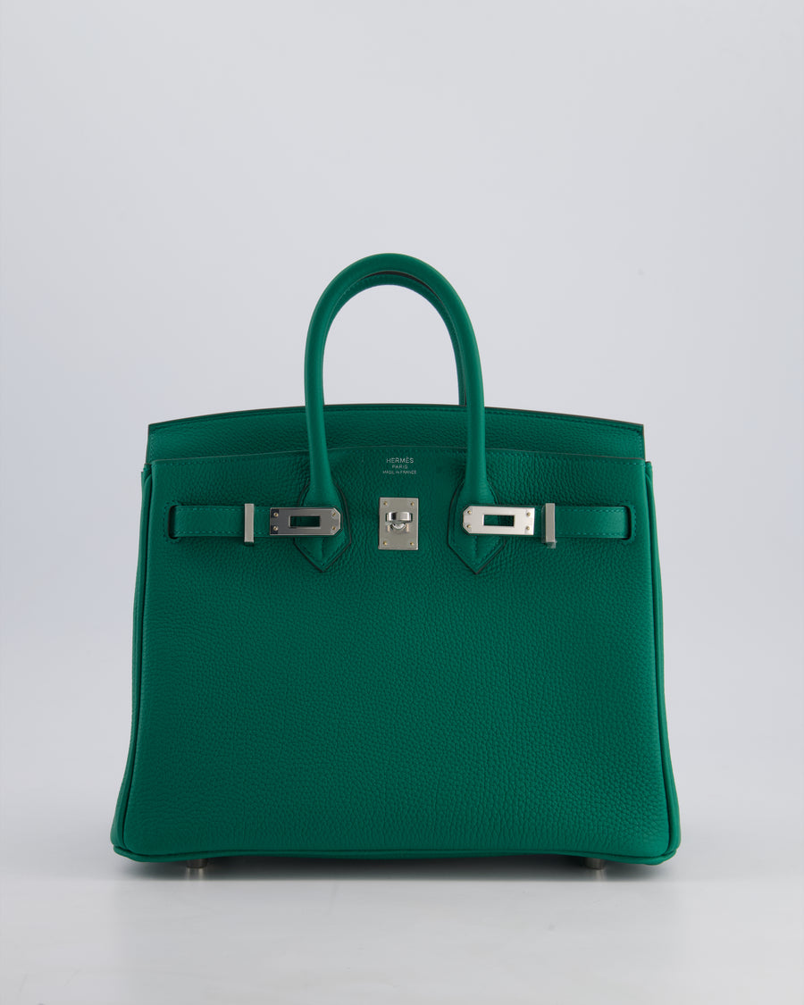 Hermès Birkin 25cm Retourne Bag in Vert Vertigo Togo Leather with Palladium Hardware