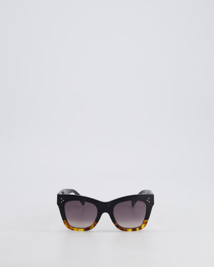 Celine D Frame Black and Tortoiseshell Large Square Sunglasses