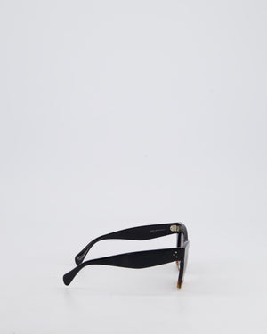 Celine D Frame Black and Tortoiseshell Large Square Sunglasses