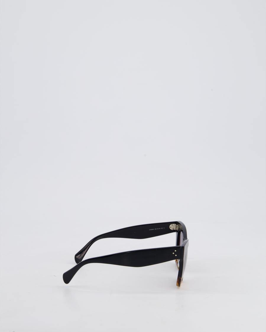 Celine D Frame Black and Tortoiseshell Large Square Sunglasses