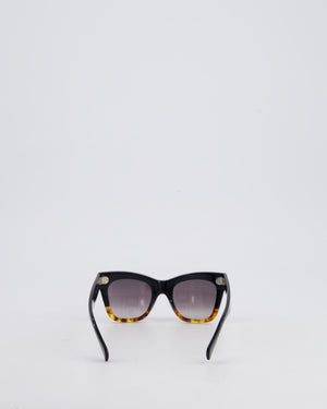 Celine D Frame Black and Tortoiseshell Large Square Sunglasses