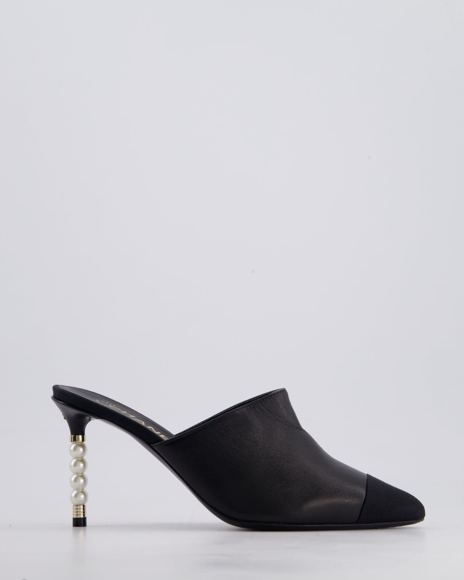 CHANEL クリアミュール BLACK 38 CHANEL シャネル ミュール サンダル レディース35 ブラック
