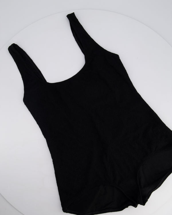 Chanel 24S Black One Piece Swimsuit with CC Logo Pattern Size FR 38 (UK 10) RRP £810