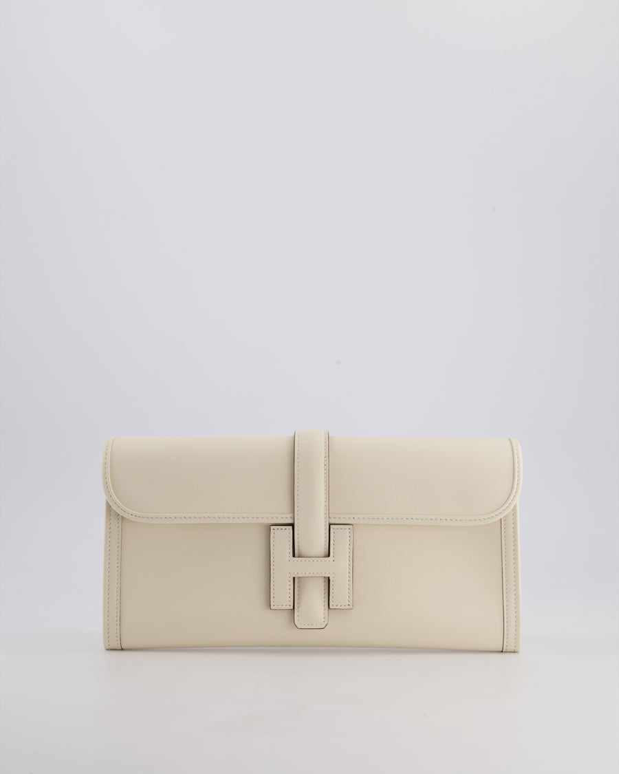 Hermès Jige Elan 29cm Clutch Bag in Nata Evercolour Leather