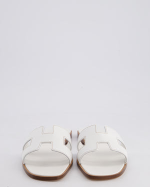 Hermès White Oran Sandals Box Calfskin Leather Size EU 41