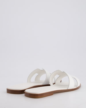 Hermès White Oran Sandals Box Calfskin Leather Size EU 41