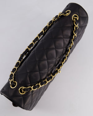 Chanel Black Maxi Classic Single Flap Bag in Lambskin Leather with Gold Hardware