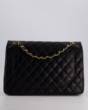 Chanel Black Maxi Classic Single Flap Bag in Lambskin Leather with Gold Hardware