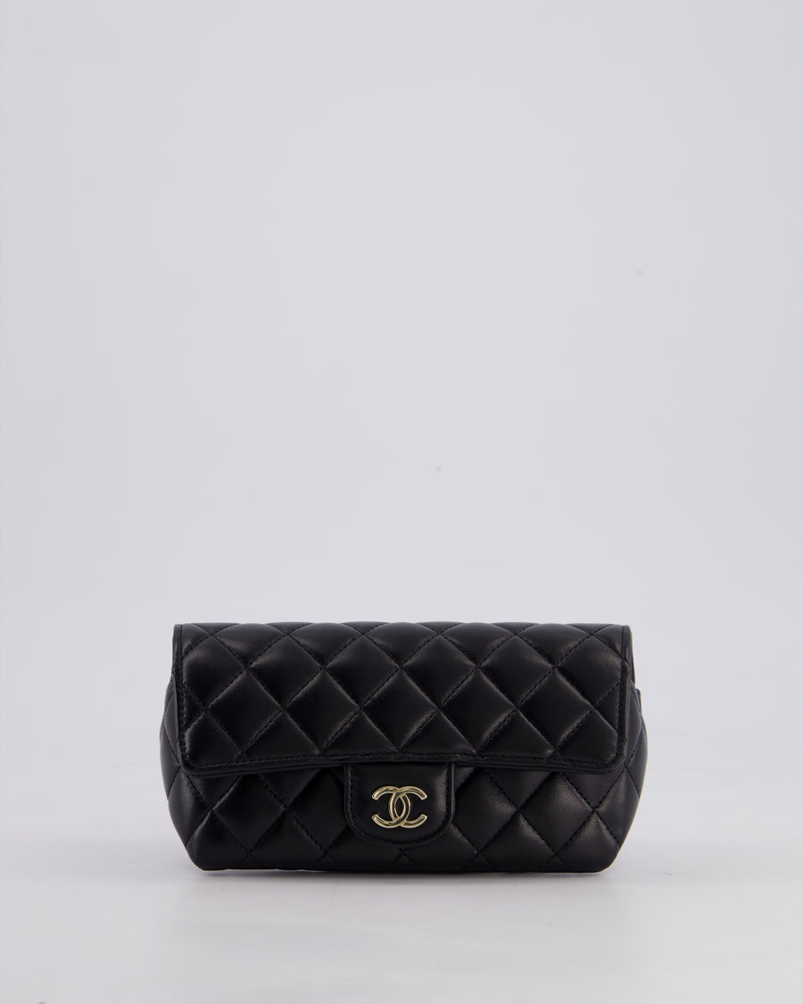 Chanel Black Lambskin Sunglasses Case on Chain Bag with Champagne Gold Hardware