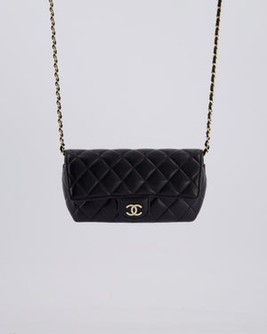 Chanel Black Lambskin Sunglasses Case on Chain Bag with Champagne Gold Hardware