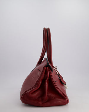 *COLLECTORS* Hermes Shoulder Birkin JPG Bag in Rouge H Clemence Leather with Palladium Hardware