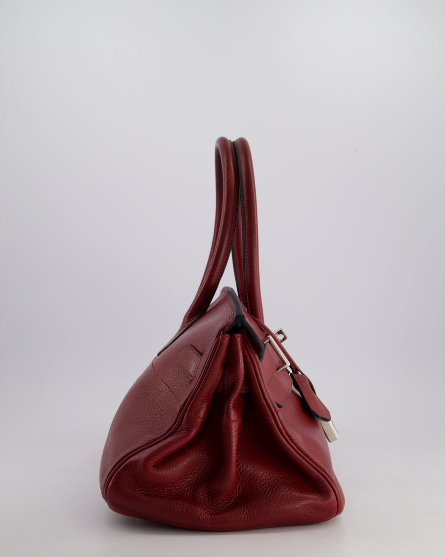 *COLLECTORS* Hermes Shoulder Birkin JPG Bag in Rouge H Clemence Leather with Palladium Hardware