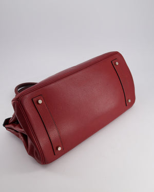 *COLLECTORS* Hermes Shoulder Birkin JPG Bag in Rouge H Clemence Leather with Palladium Hardware