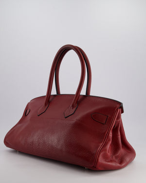*COLLECTORS* Hermes Shoulder Birkin JPG Bag in Rouge H Clemence Leather with Palladium Hardware