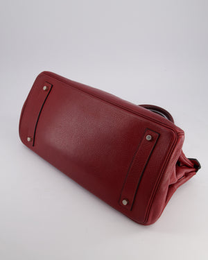 *COLLECTORS* Hermes Shoulder Birkin JPG Bag in Rouge H Clemence Leather with Palladium Hardware