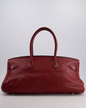 *COLLECTORS* Hermes Shoulder Birkin JPG Bag in Rouge H Clemence Leather with Palladium Hardware